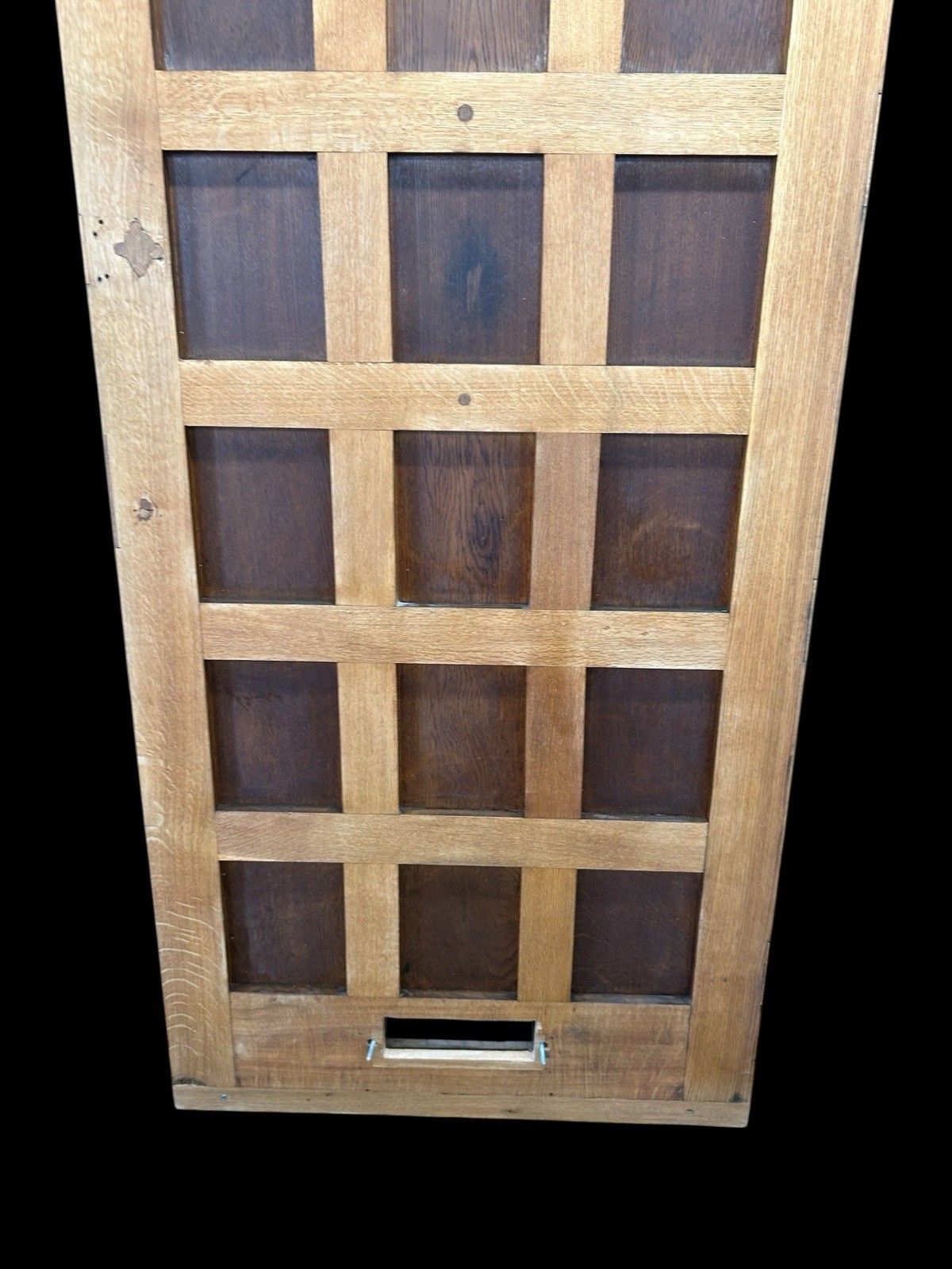 Home Fixtures Solid Oak Front Door Old Antique Period Reclaimed Glass Cast Iron Refurbished photo