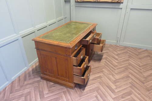 Heavy Quality Late Victorian Pitch Pine Pedestal Desk photo buy