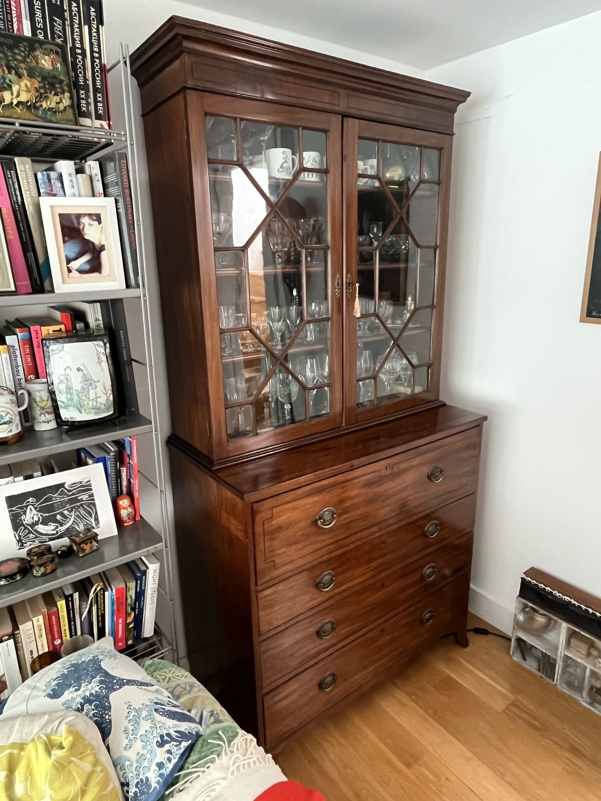 Antique Regency Secrétaire With Display Cabinet photo for sale