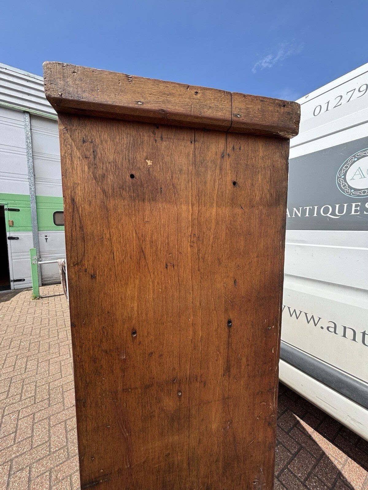photo furniture Edwardian Shop Cupboard With Pigeon Holes And Shelving. Sliding Doors.