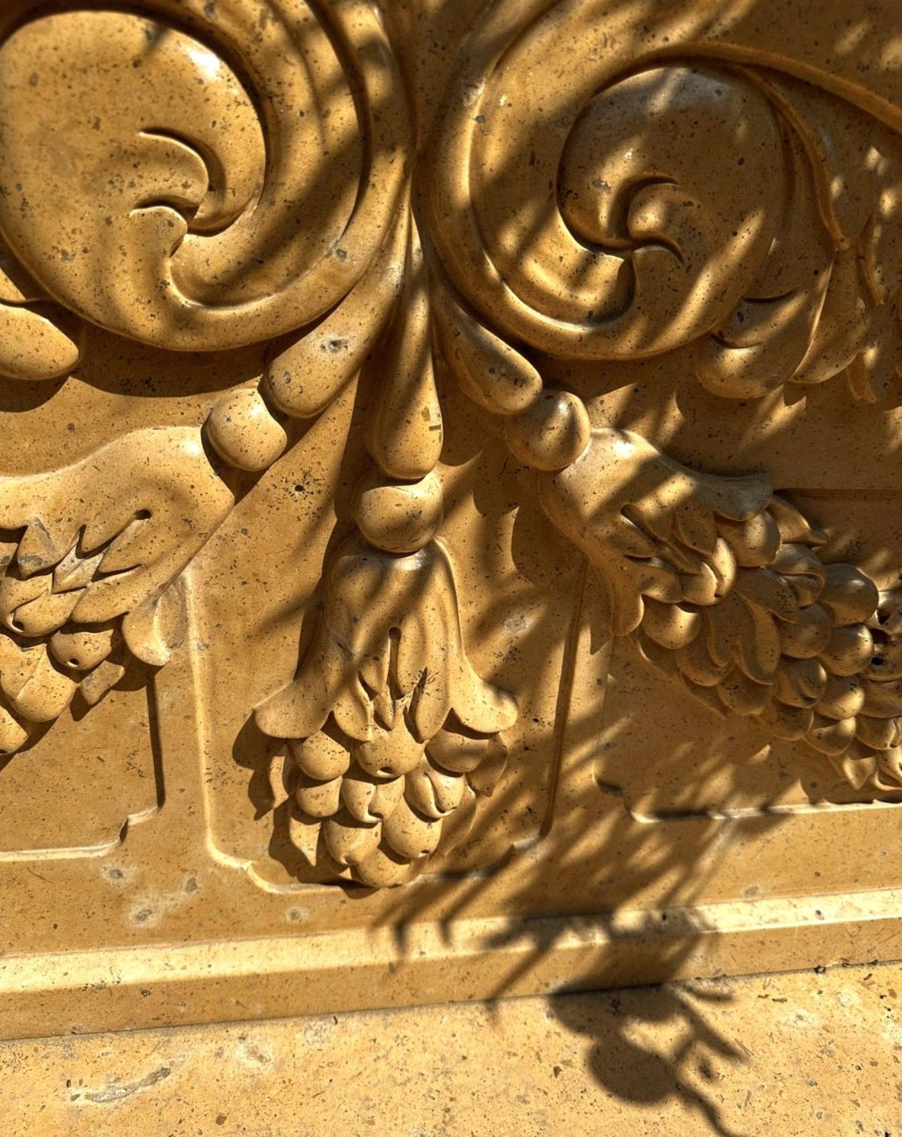 Extraordinary Italian Vienna Marble Finely Carved Bench  Delivery Available 0117. photo buy