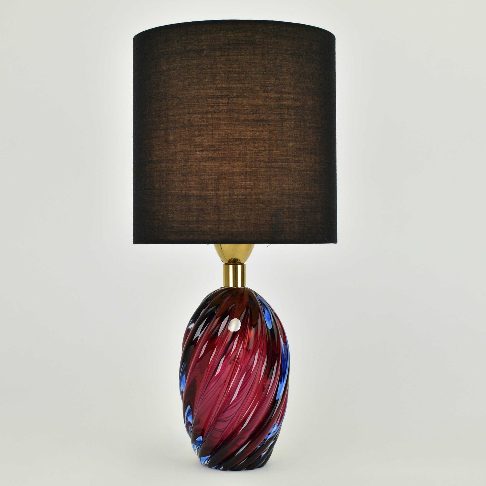 1960s Murano Glass Table Light | Vintage Mid Century Modern Italian Accent Lamp Cobalt Blue Pink Red Retro Sommerso Seguso Mcm 1950s 1960s photo buy
