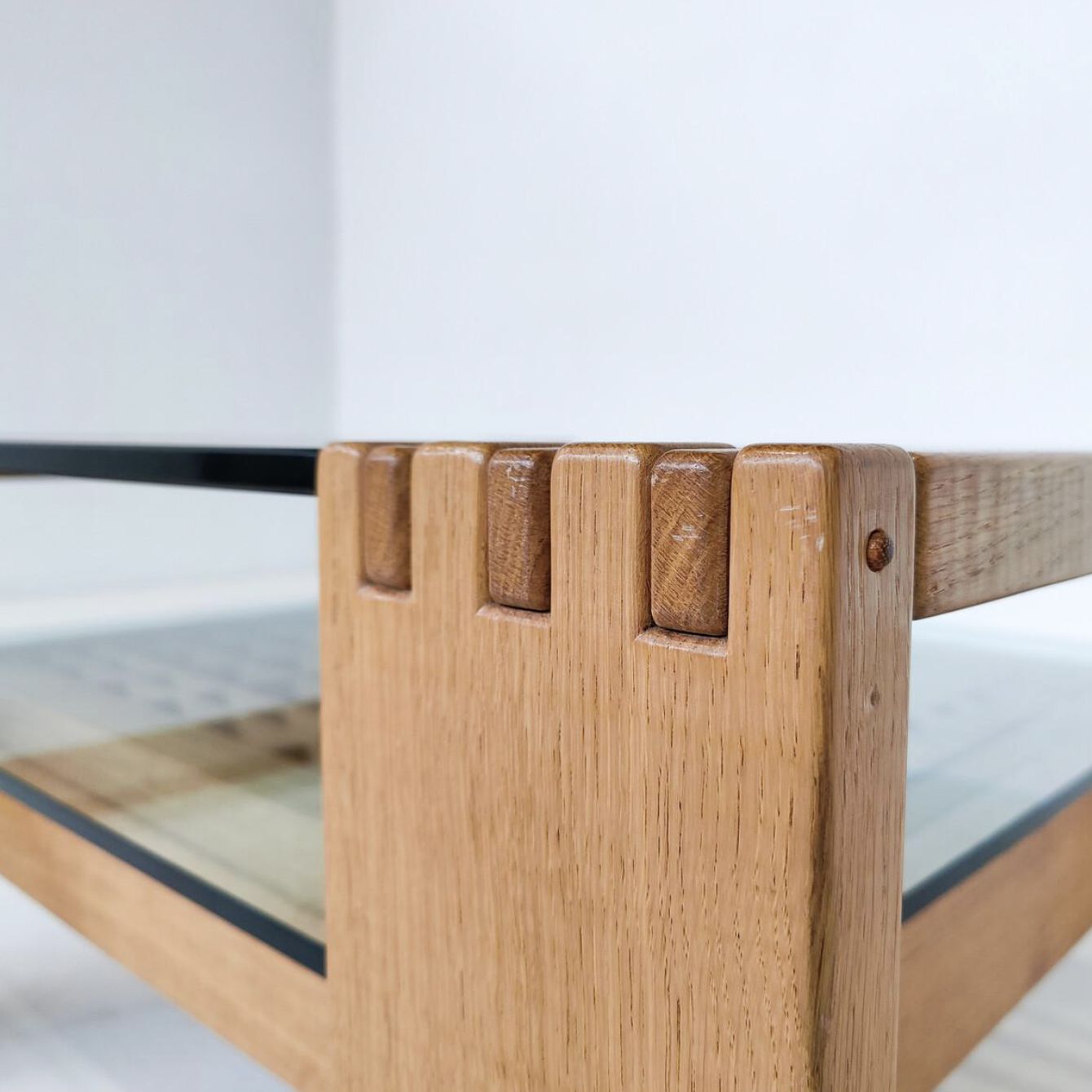 Mid Century Modern Coffee Table By Rivadossi, Wood And Glass, Italy photo vintage