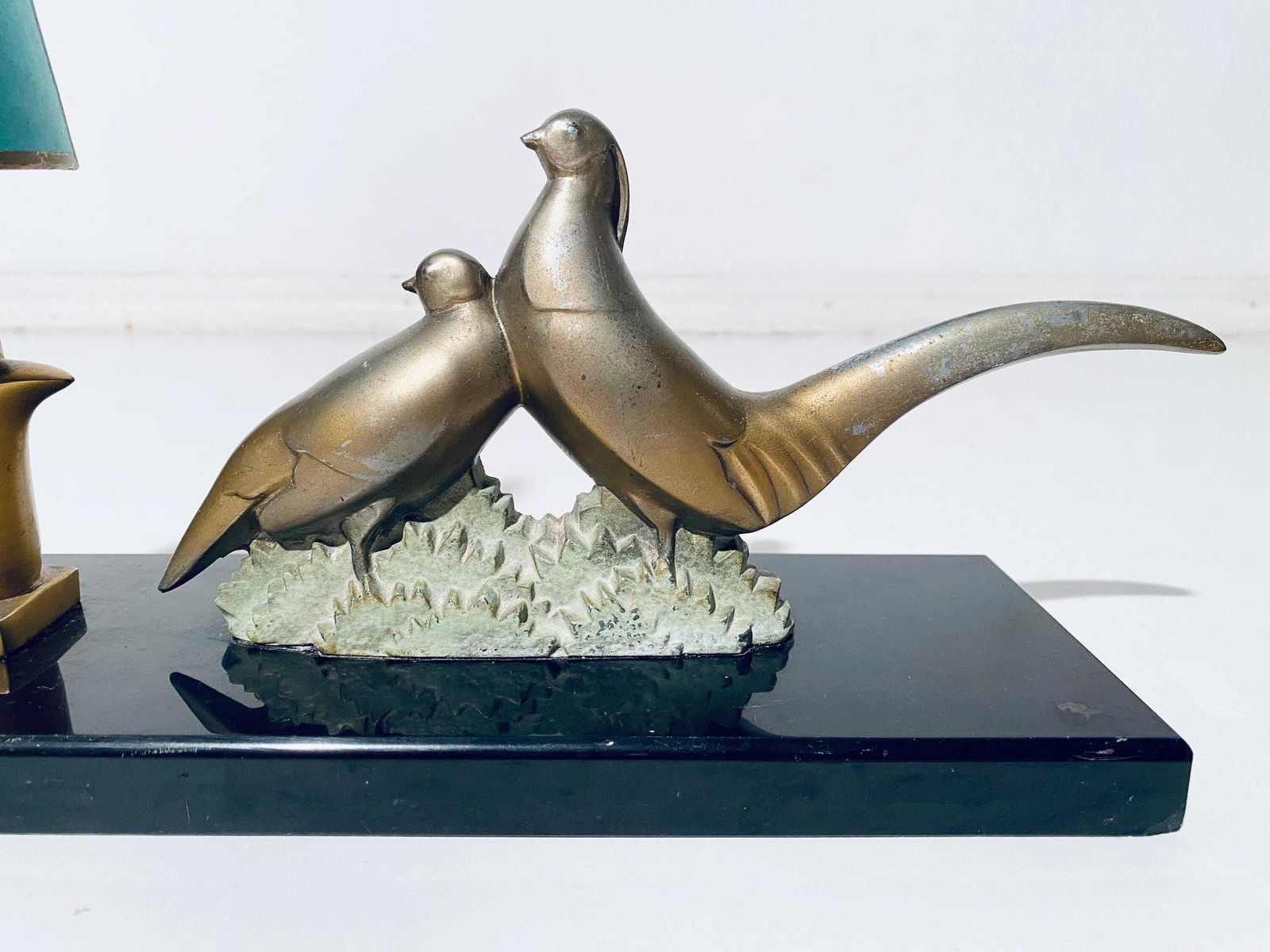 Art Deco Vintage Table Reading Lamp With Pheasants / French Interior photo 298.0