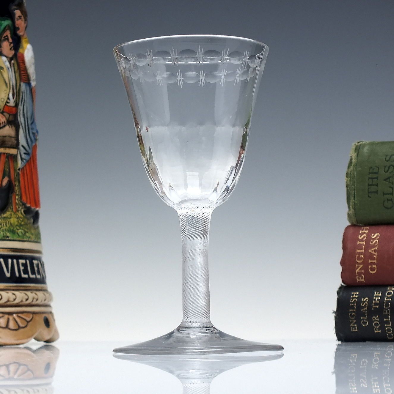 18th Century Incised Twist Wine Glass C1755