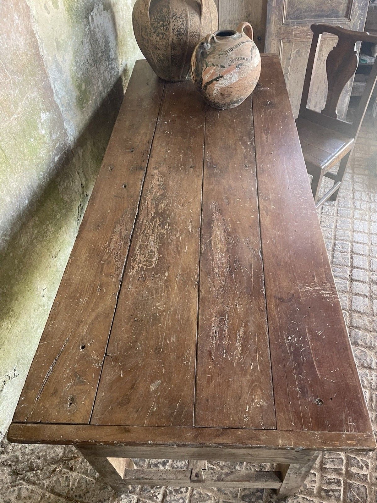 Antique French Farmhouse Rustic Refectory Kitchen Table. photo 1750.0