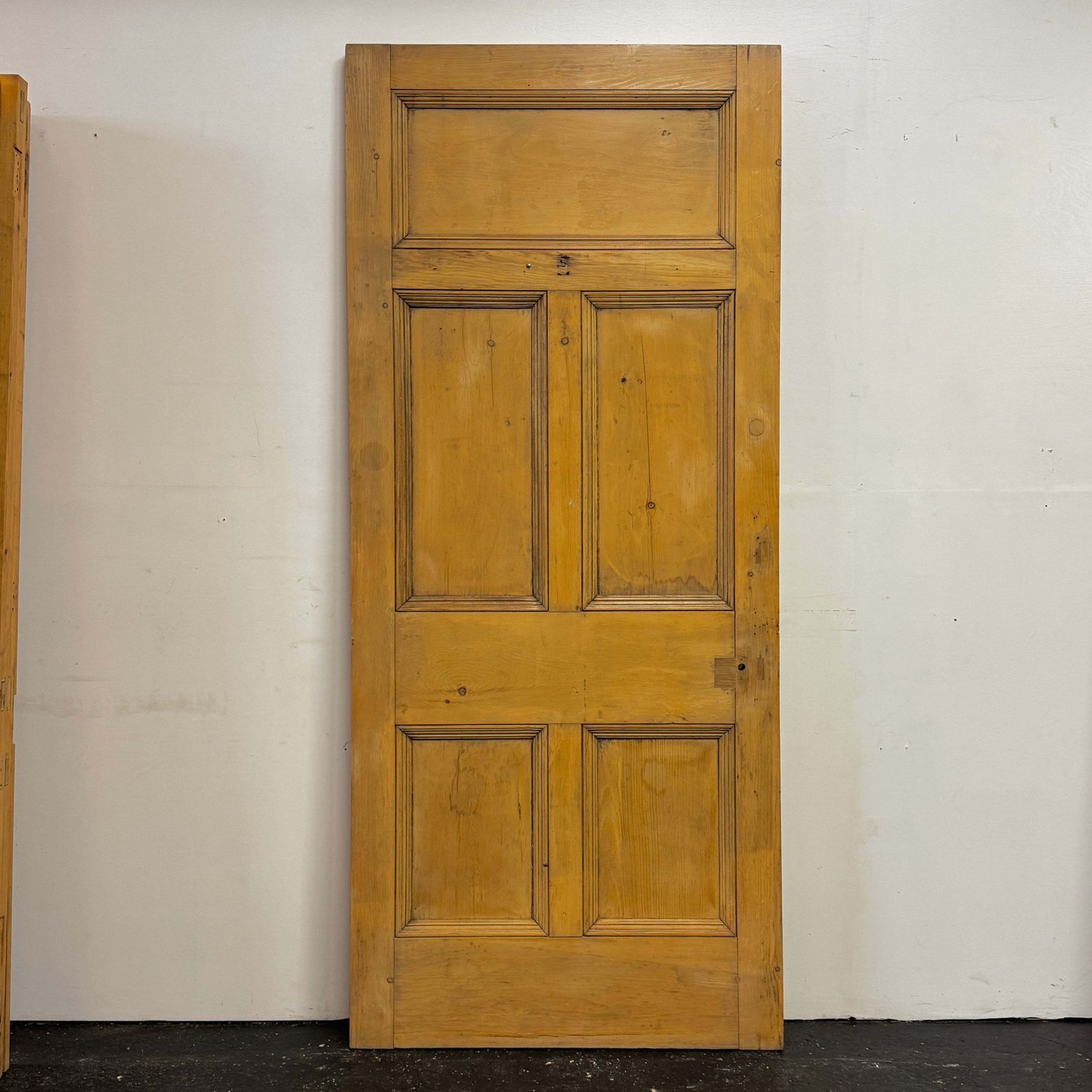 Antique Victorian 5 Panel Door   219cm X 95cm photo for sale