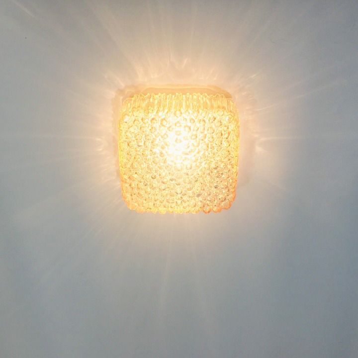 Mid Century Amber Bubble Glass Flush Mount/Ceiling Light By Helena Tynell For Limburg, Germany, 1970s photo buy