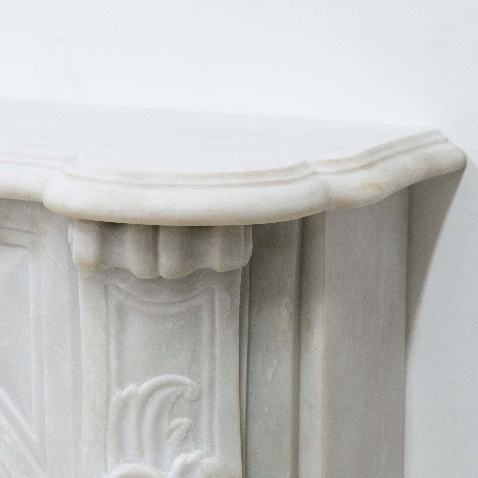 Home Fixtures Antique Louis XV French Style Statuary Marble Fireplace photo