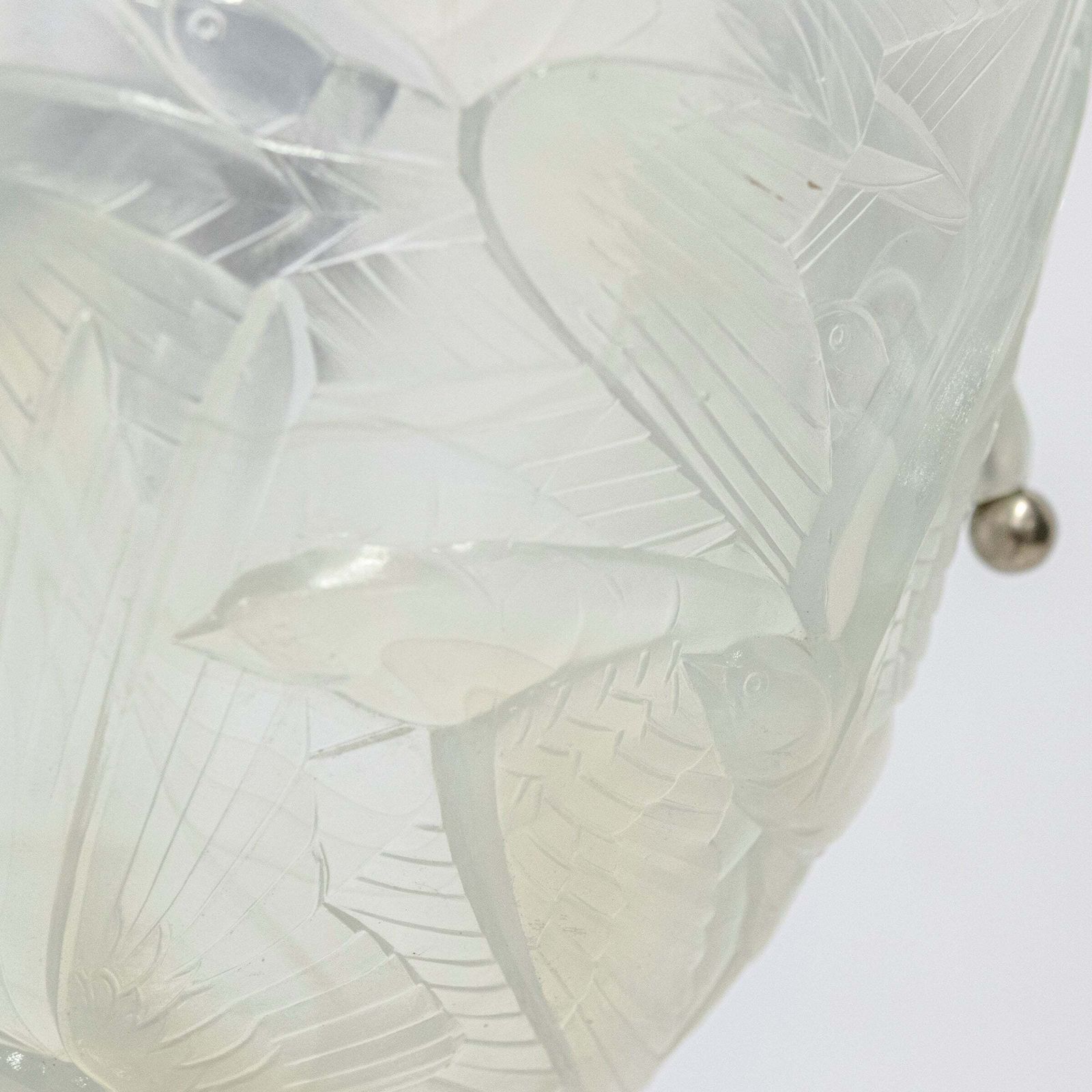 Lighting Antique Henri Dieupart Abstract Art Deco Bird Bowl Pendant Light photo