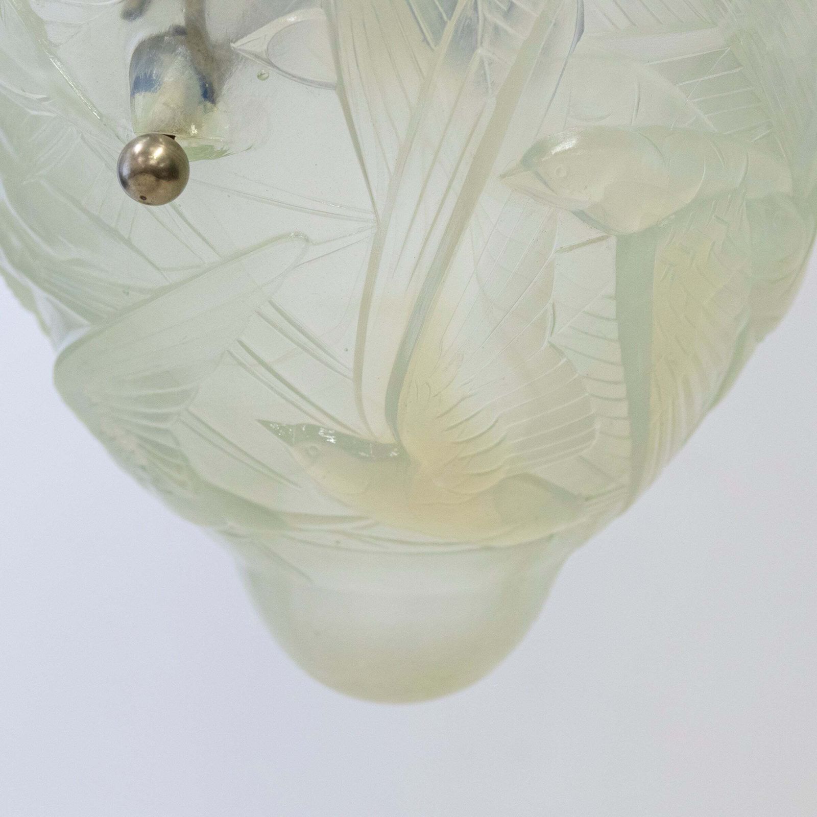 2200.0 Antique Henri Dieupart Abstract Art Deco Bird Bowl Pendant Light photo
