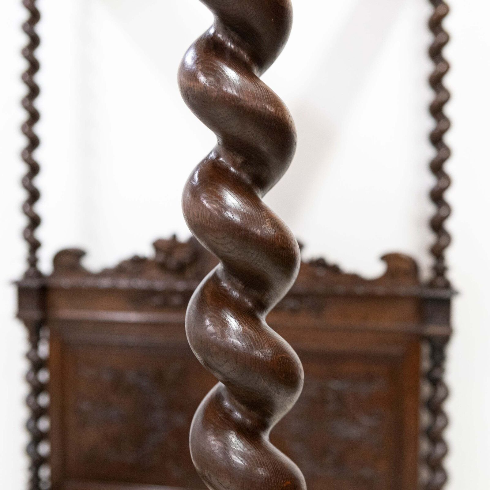 Antique Heavily Carved Continental Four Posted Bed | European Double photo furniture