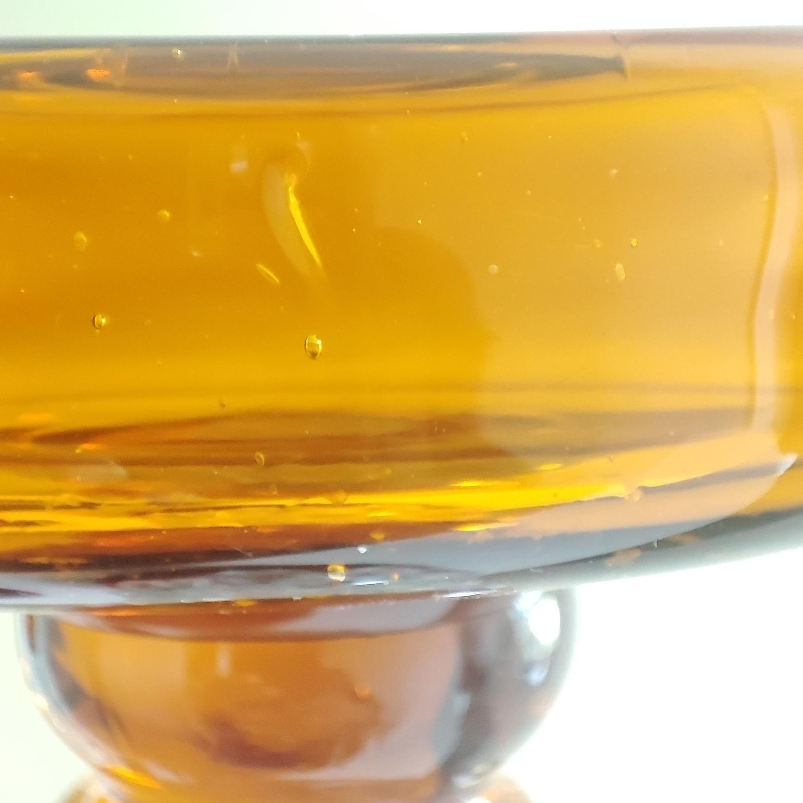 Large Pair 60s Mid Century Modern Amber & Clear Glass Church Candle Holders   Pierced Uprights Vintage Accent Mantle Table Centrepiece 10.5" photo buy