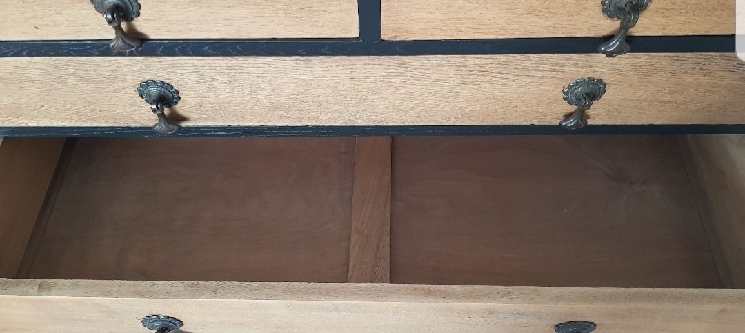 An Art Nouveau Solid Oak Chest Of Drawers On Castors photo buy