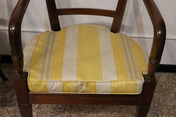 Antique Walnut And Vienna Sraw Armchairs, Set Of 2 photo vintage