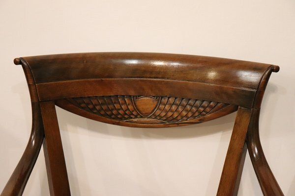 Furniture Antique Walnut And Vienna Sraw Armchairs, Set Of 2 photo