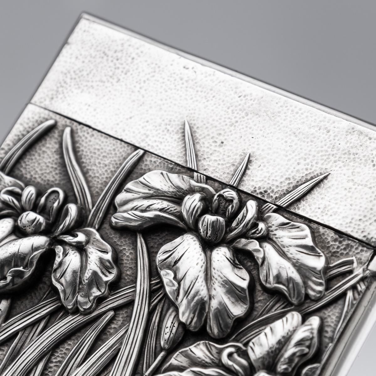photo buy Antique 20th Century Japanese Meiji Solid Silver Card Case C.1900