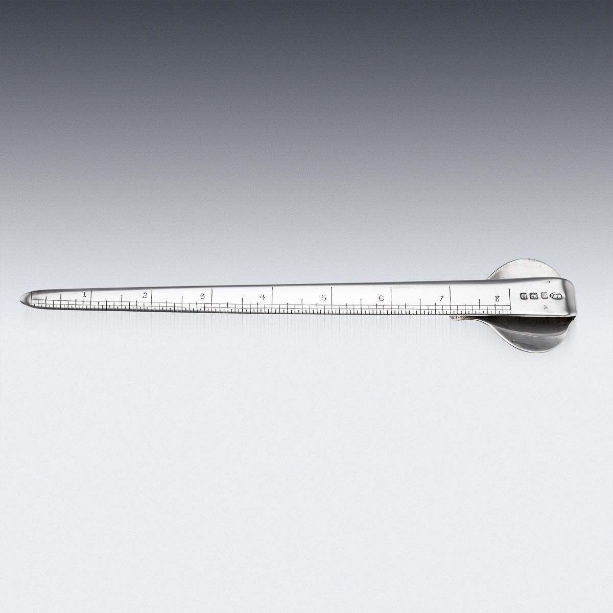 Antique 20th Century English Solid Silver Letter Opener & Measure C.1918 photo Home Decor
