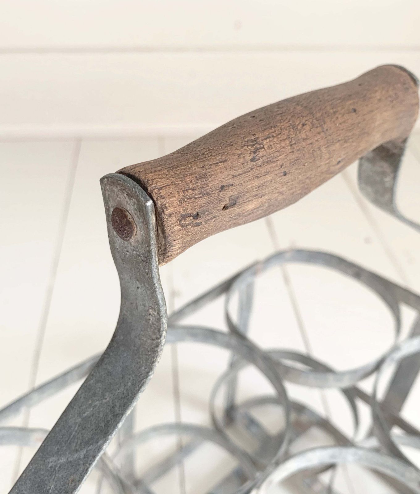 Home Decor Antique French Galvanised Metal Milk / Wine Bottle Holder   Holds Six Bottles photo