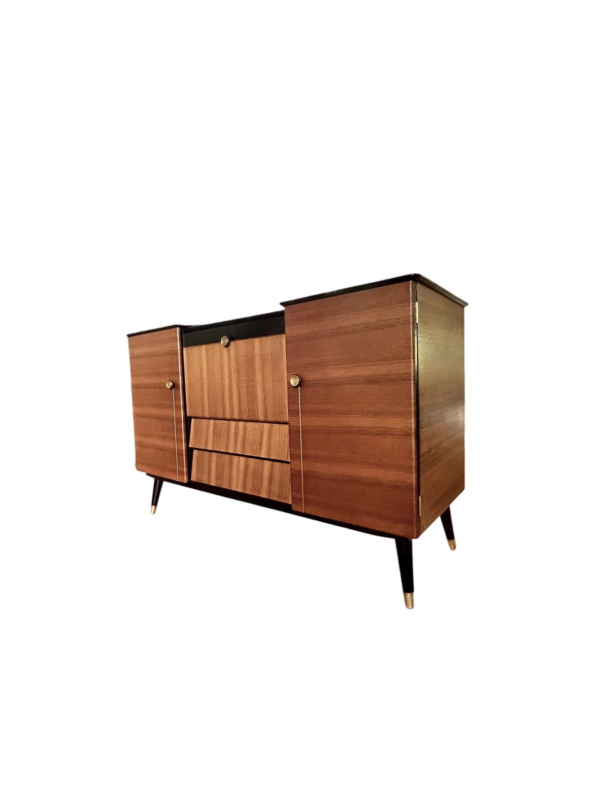 Mid Century Beautility Cocktail Cabinet.  Professionally Refurbished, Handpainted Accents. photo 1950.0