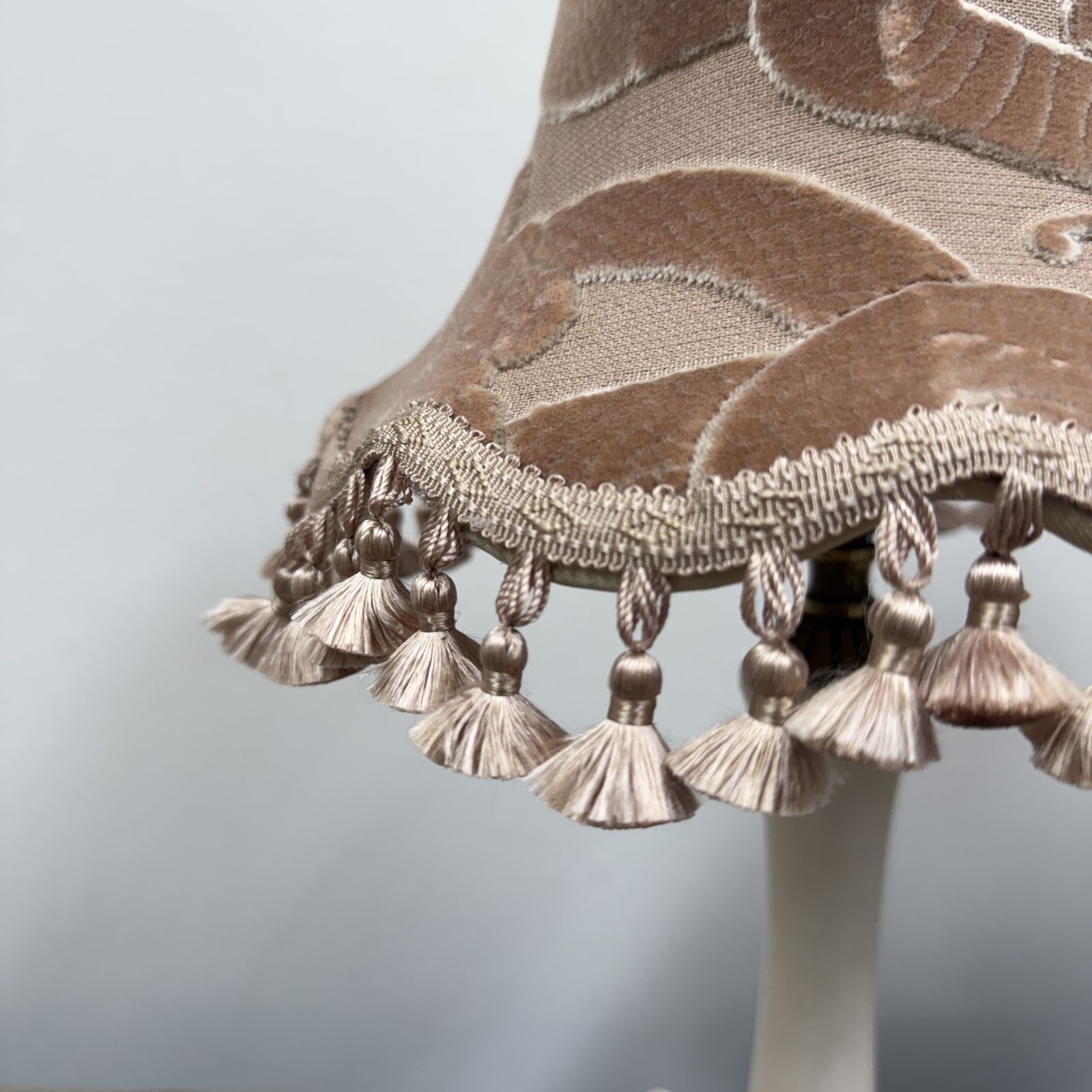 Pair Of Onyx Lamps With Custom House Of Hackney Lampshades + Samuel & Sons Tassels photo for sale