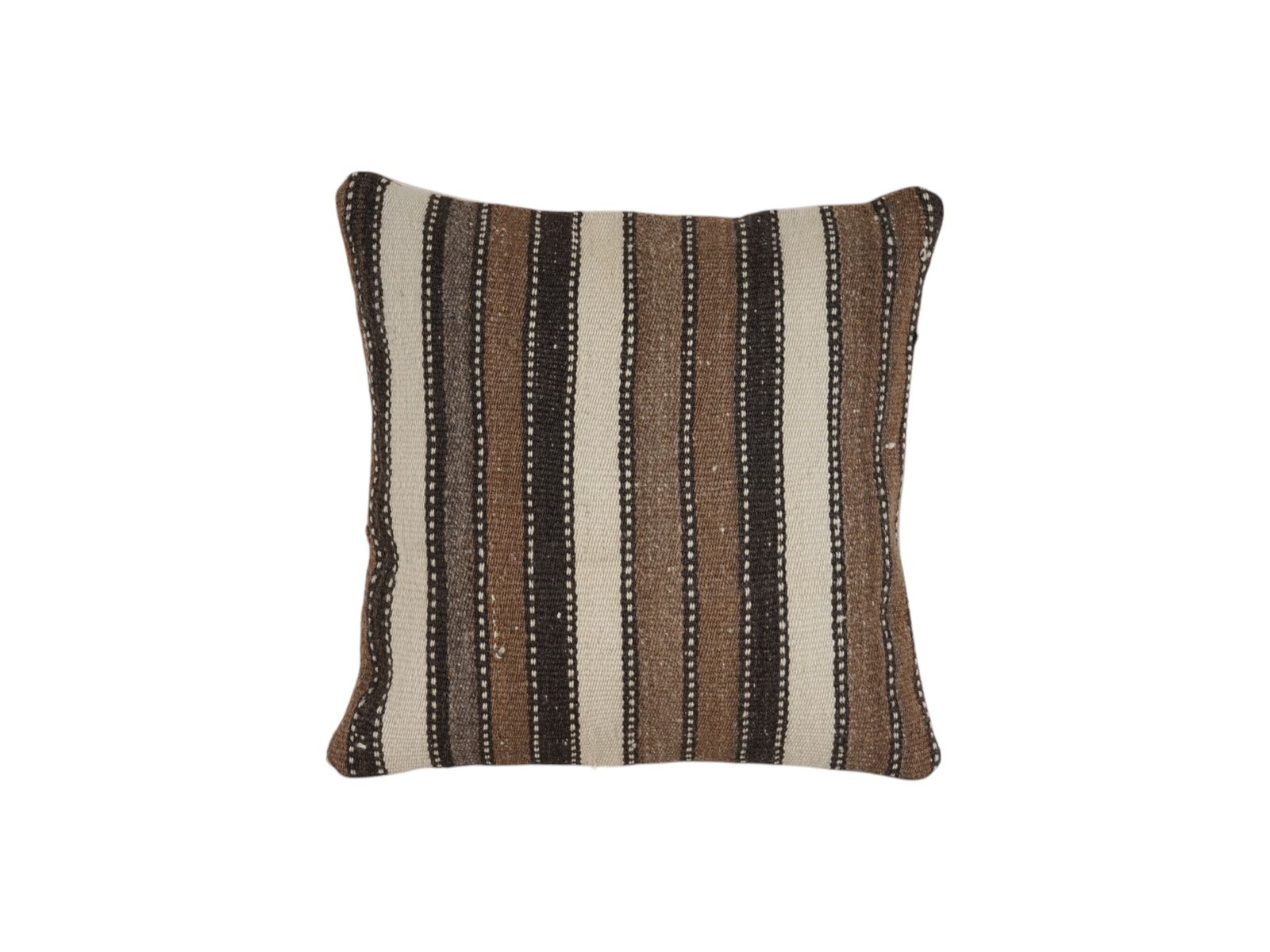 Bohemian Striped Turkish Kilim Pillow Rustic Wool Pattern   Handcrafted Decor
