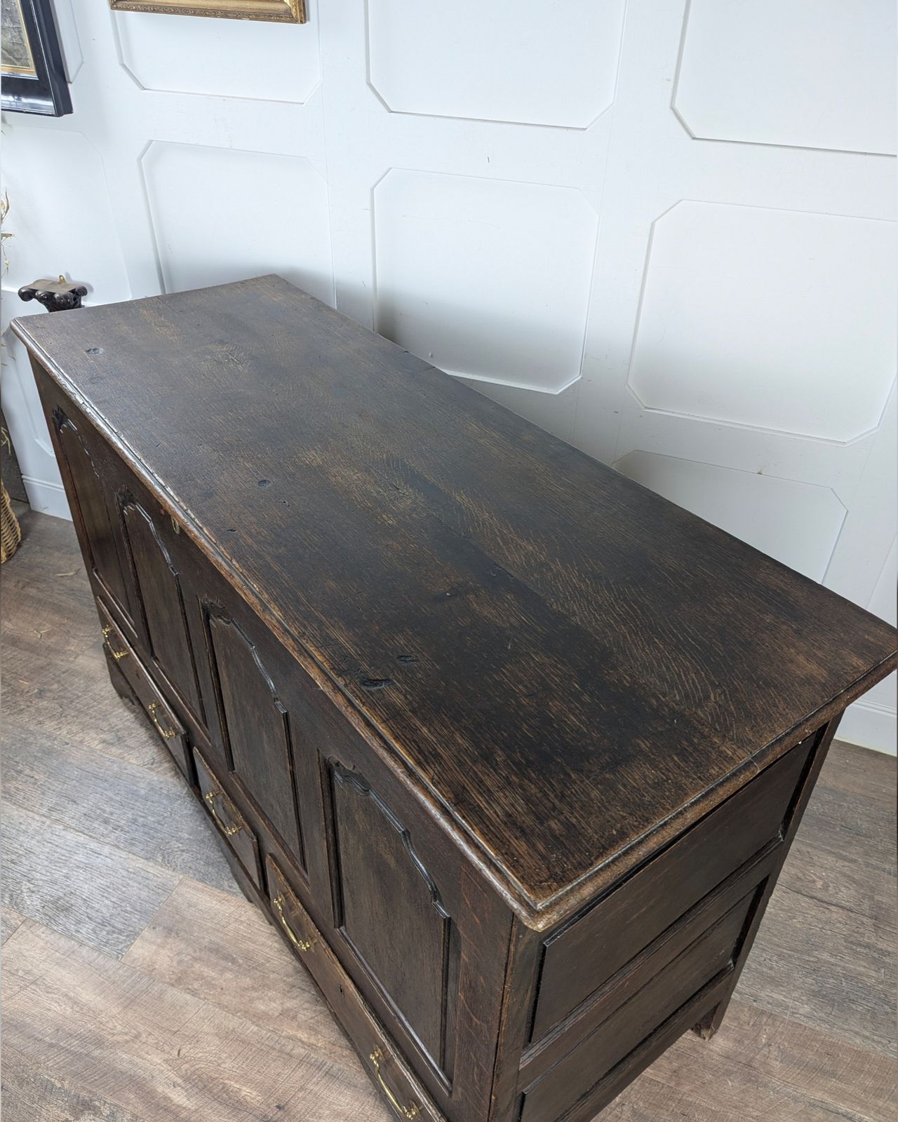 834.0 Large 18th Century Oak Mule Chest With Drawers And Hidden Storage photo