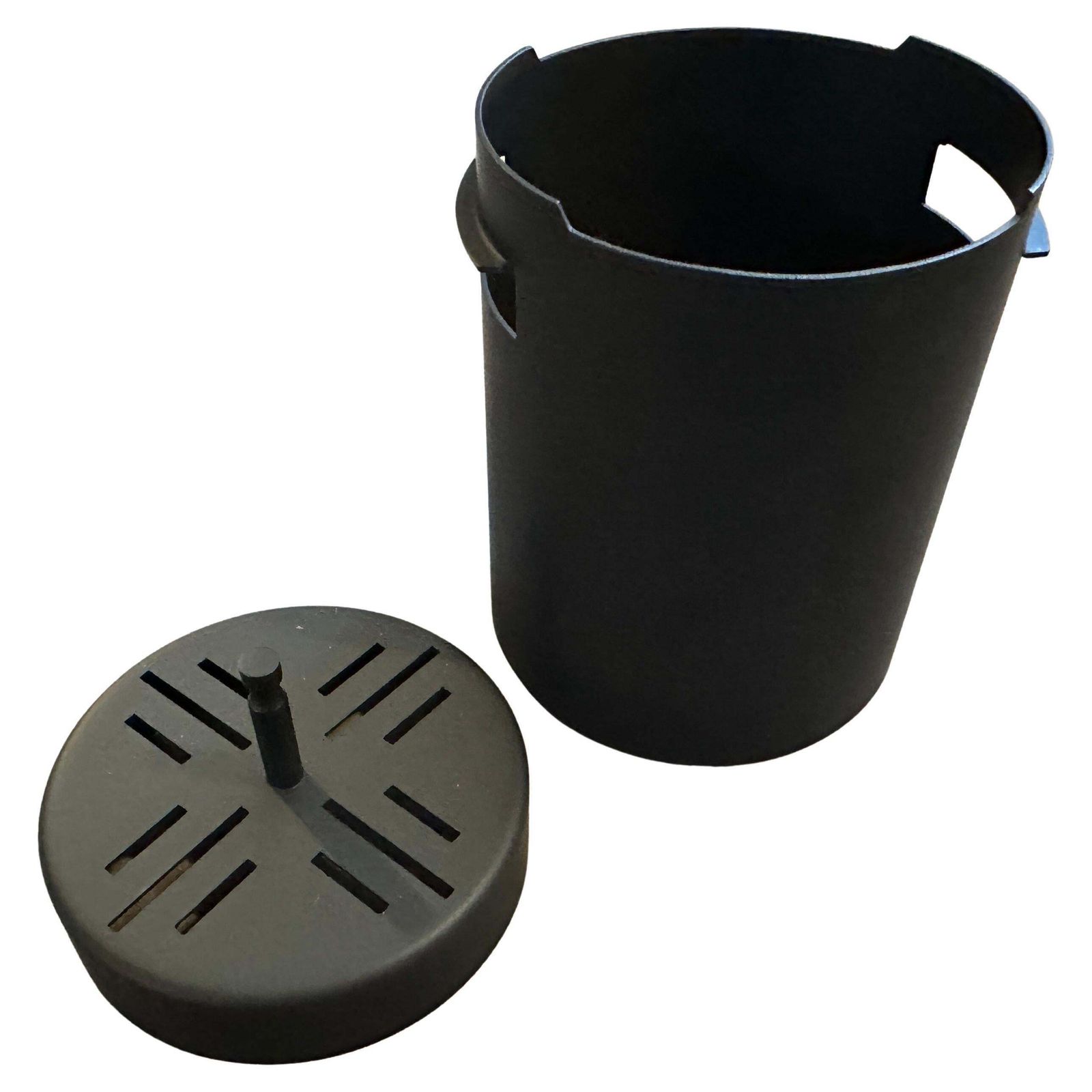 1980s Minimalist Black Steel Ice Bucket By Gio Ponti For Fratelli Calderoni