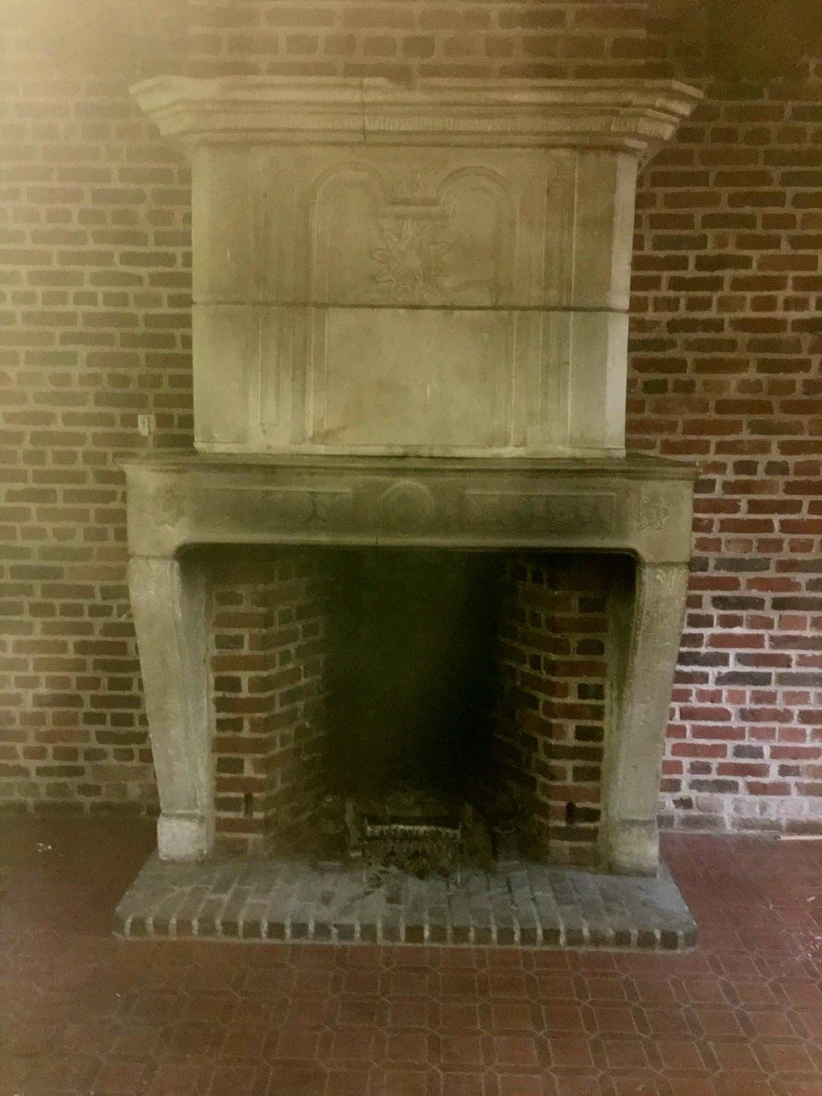 photo for sale Burgundy Stone Fireplace Stone Trumeau Fireplace Antique Fireplace