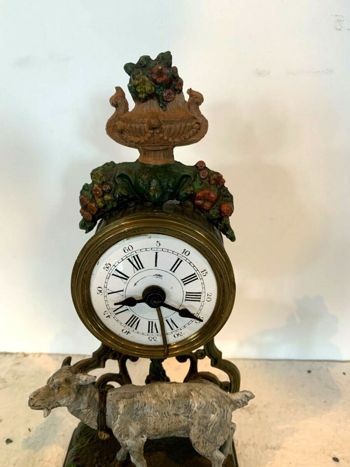 20th Century Polychrome Goat Decor Regular Pendulum photo for sale