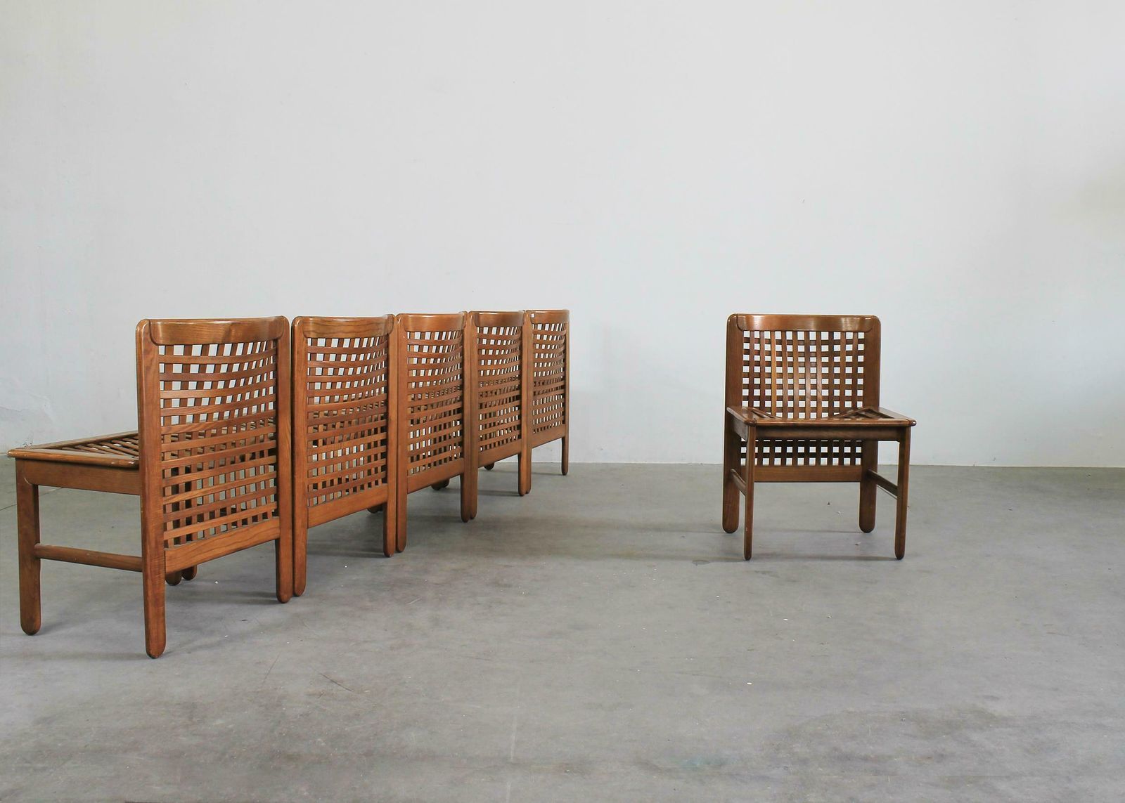Furniture Titina Ammannati & Giampiero Vitelli Six Transenna Chairs By Pozzi And Verga 70s photo