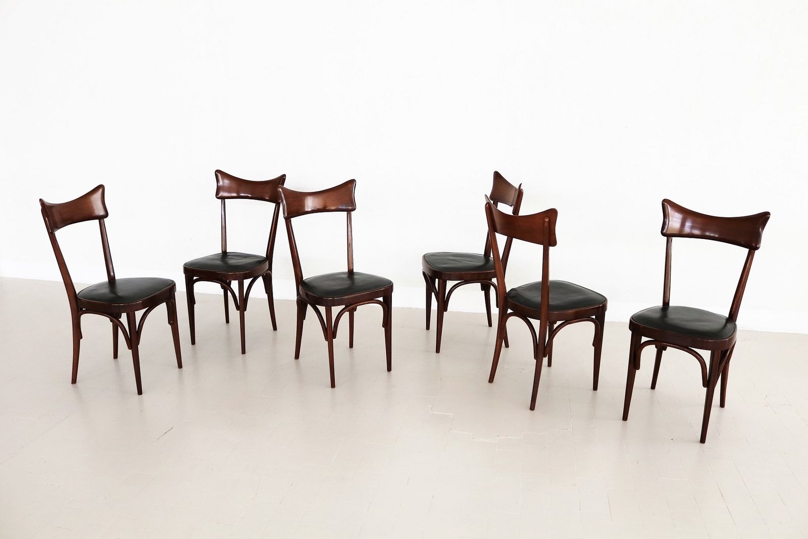 Italian Midcentury Dining Room Chairs, Set Of Six