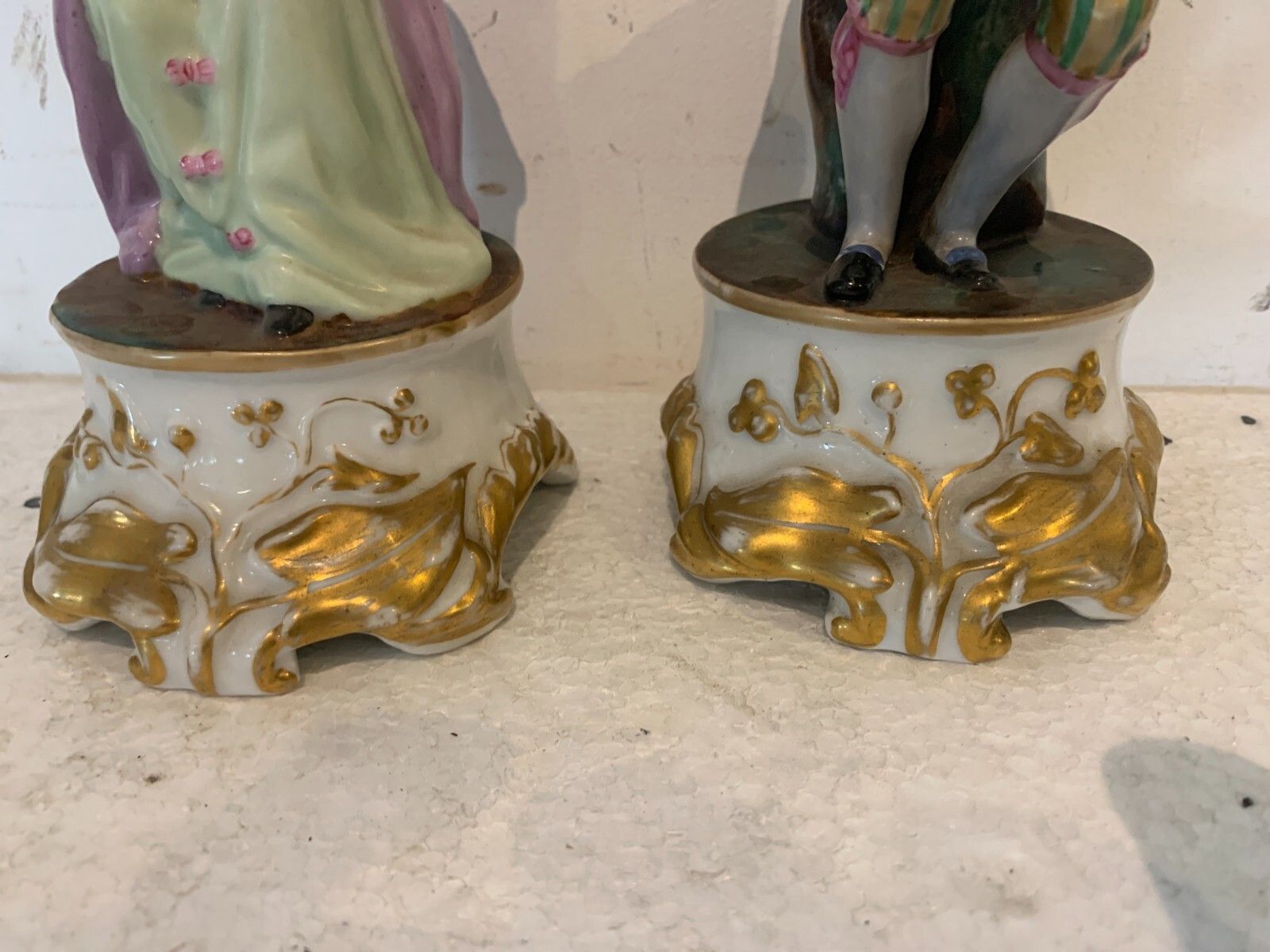 photo for sale Pair Of Polychrome Porcelain Tulips 20th Century