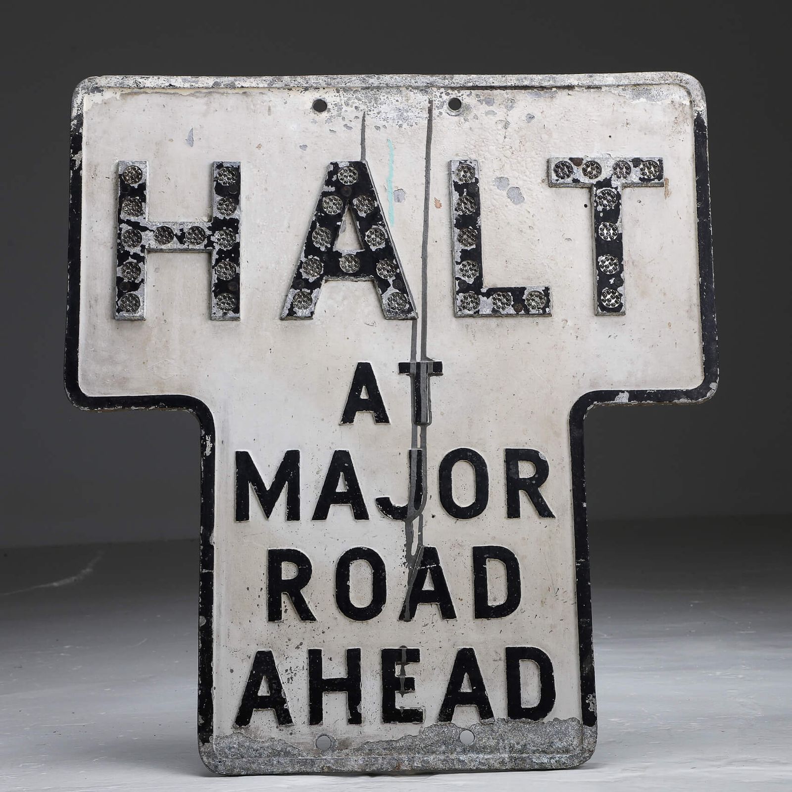 Pre Warboys Halt Road Sign, 1940s