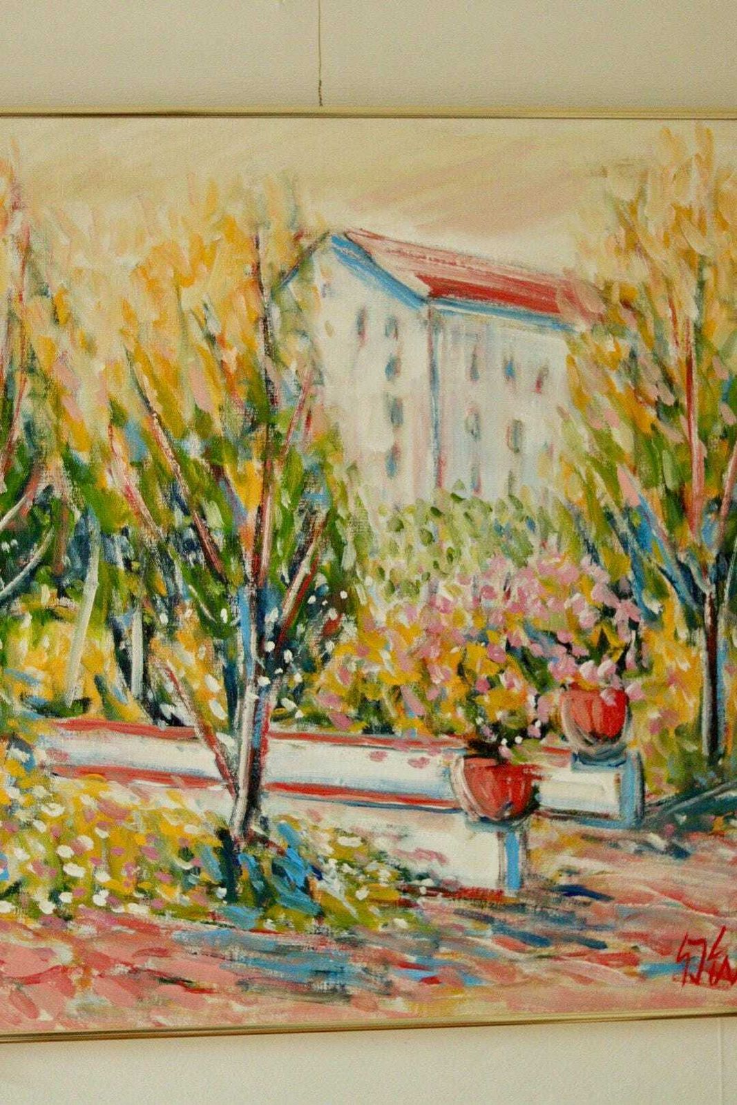 Original Swedish Oil On Canvas "Motif At Polcastro, Campagna Italy" By Gunnar Ingemar Erixon – Vintage & Framed | 66 × 59 Cm / 26 × 23.2 In photo 245.0