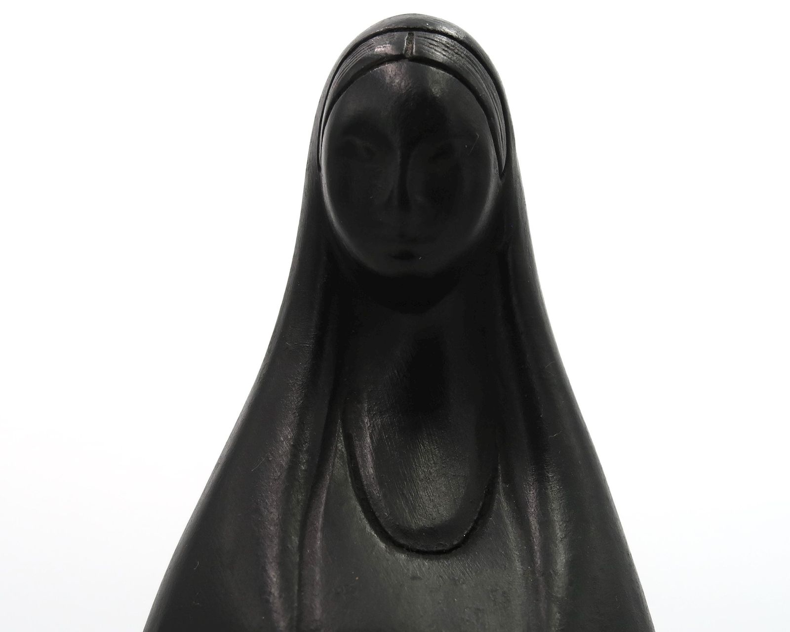 Mexicaans Terracotta Beeld, Vrouw Of Madonna, Jaren 1970 / Zwart, Mexico, Aardewerk, Keramiek photo Kunst