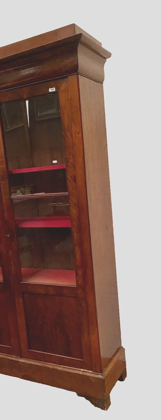 Louis Philippe Showcase In Mahogany And Mahogany Veneer 19th Century photo for sale