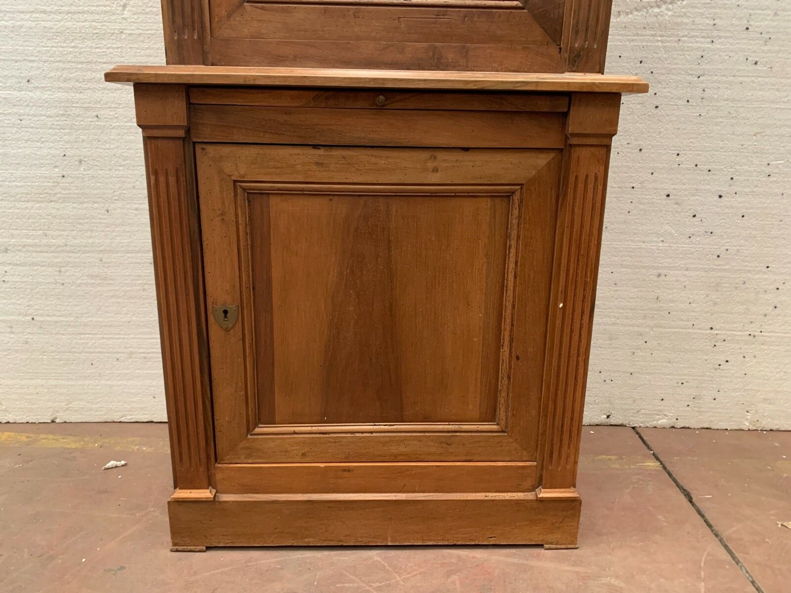 20th Century Solid Walnut Directory Style Two Body Display Case photo furniture