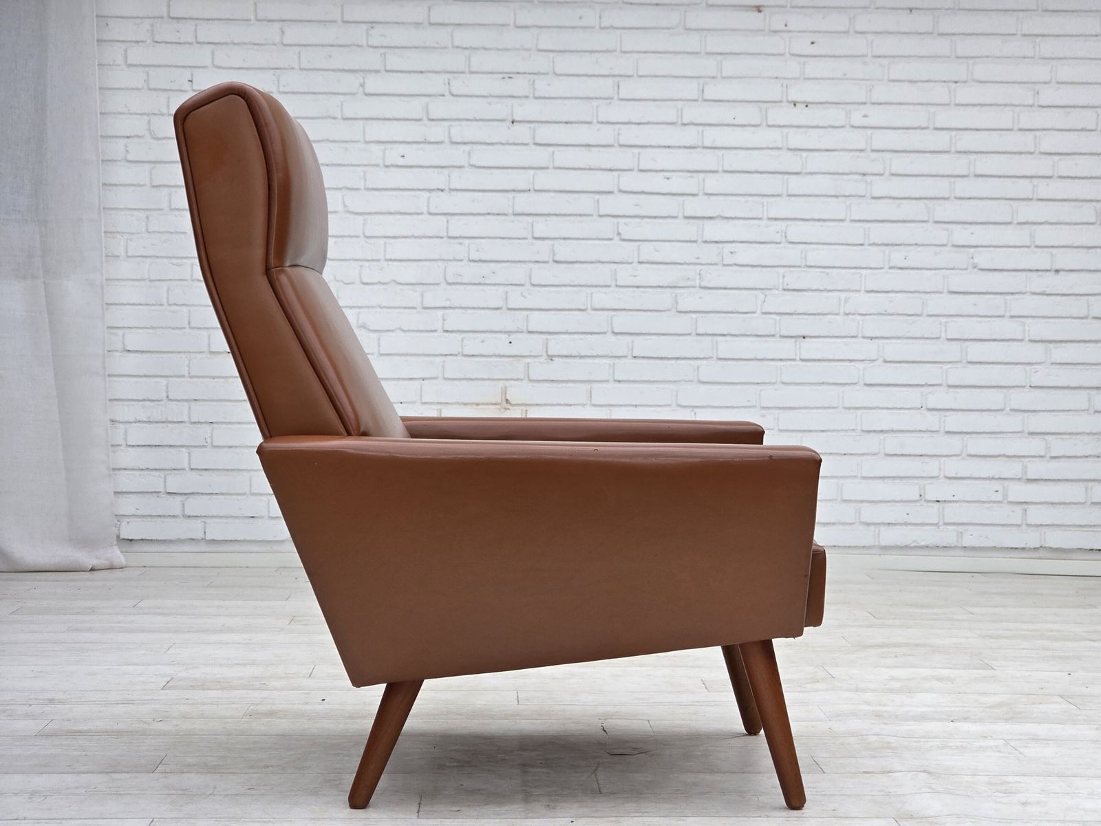 1970s, Danish Highback Armchair By Vejen Polstermøbelfabrik, Original Condition. photo for sale