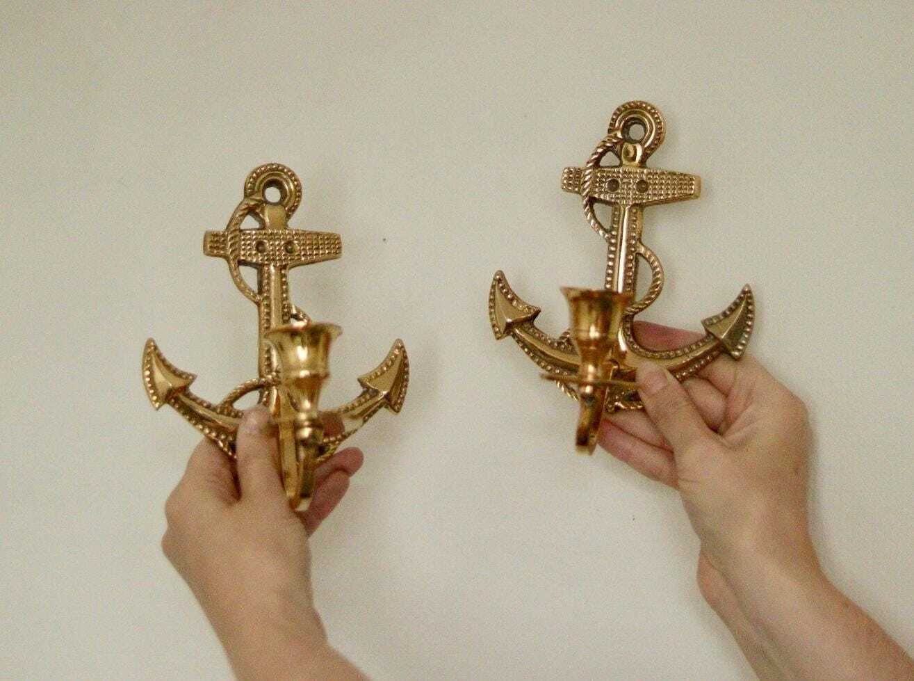 Pair Of Vintage Swedish Brass Sconces