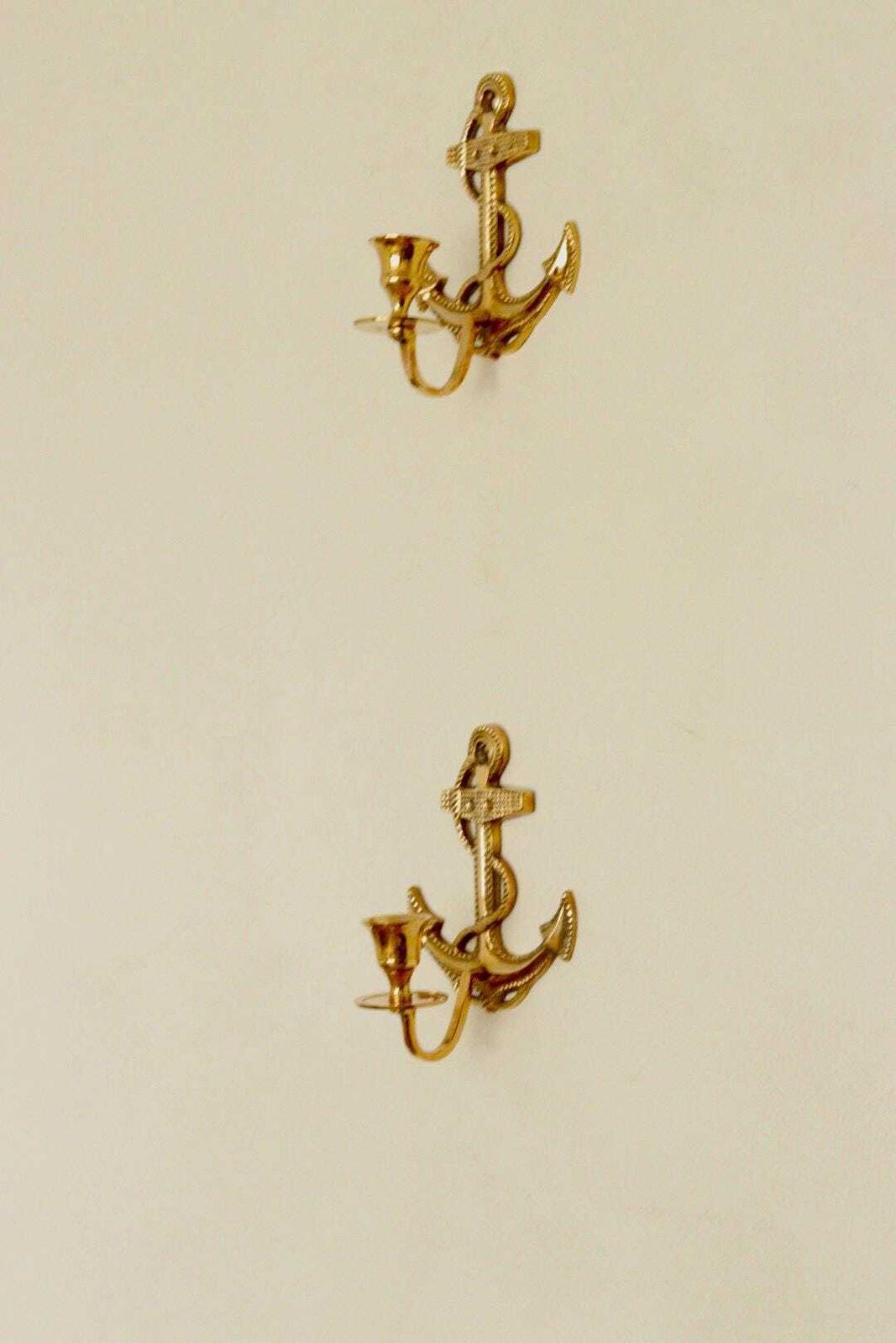 Pair Of Vintage Swedish Brass Sconces photo buy