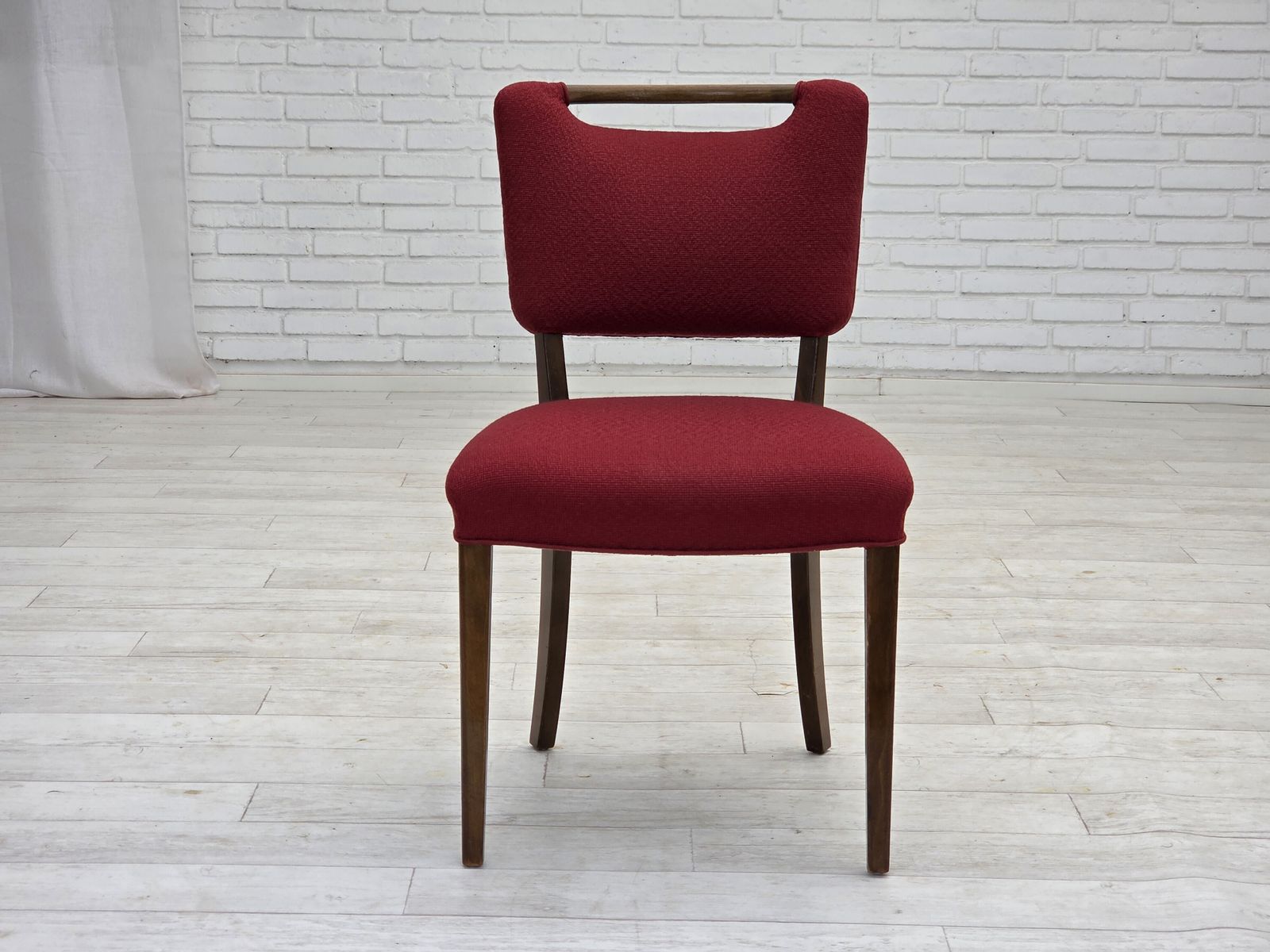 1960s, Set Of 6 Pcs Danish Dining Chairs By Slagelse Møbelværk, Furniture Wool, Beech Wood. photo vinterior
