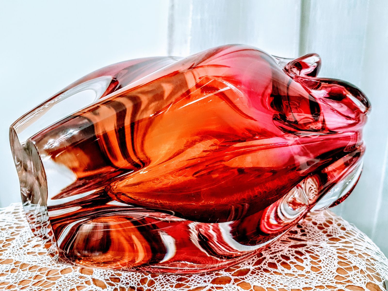 Bowl /Free Blown Glass/ Josef Hospodka photo vintage