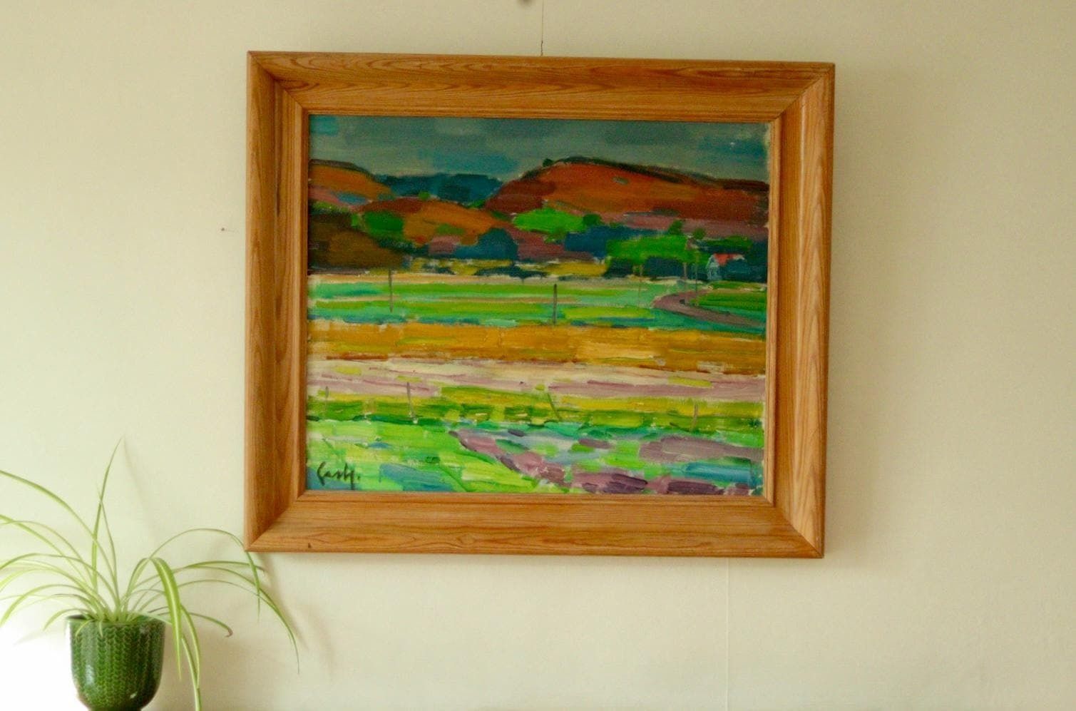 Original Mid Century Swedish Oil On Canvas – By Gerhard Lundberg (1905–1980) – Vintage & Framed, 63.5 X 74.5 Cm (25 X 29.3 In) photo furniture