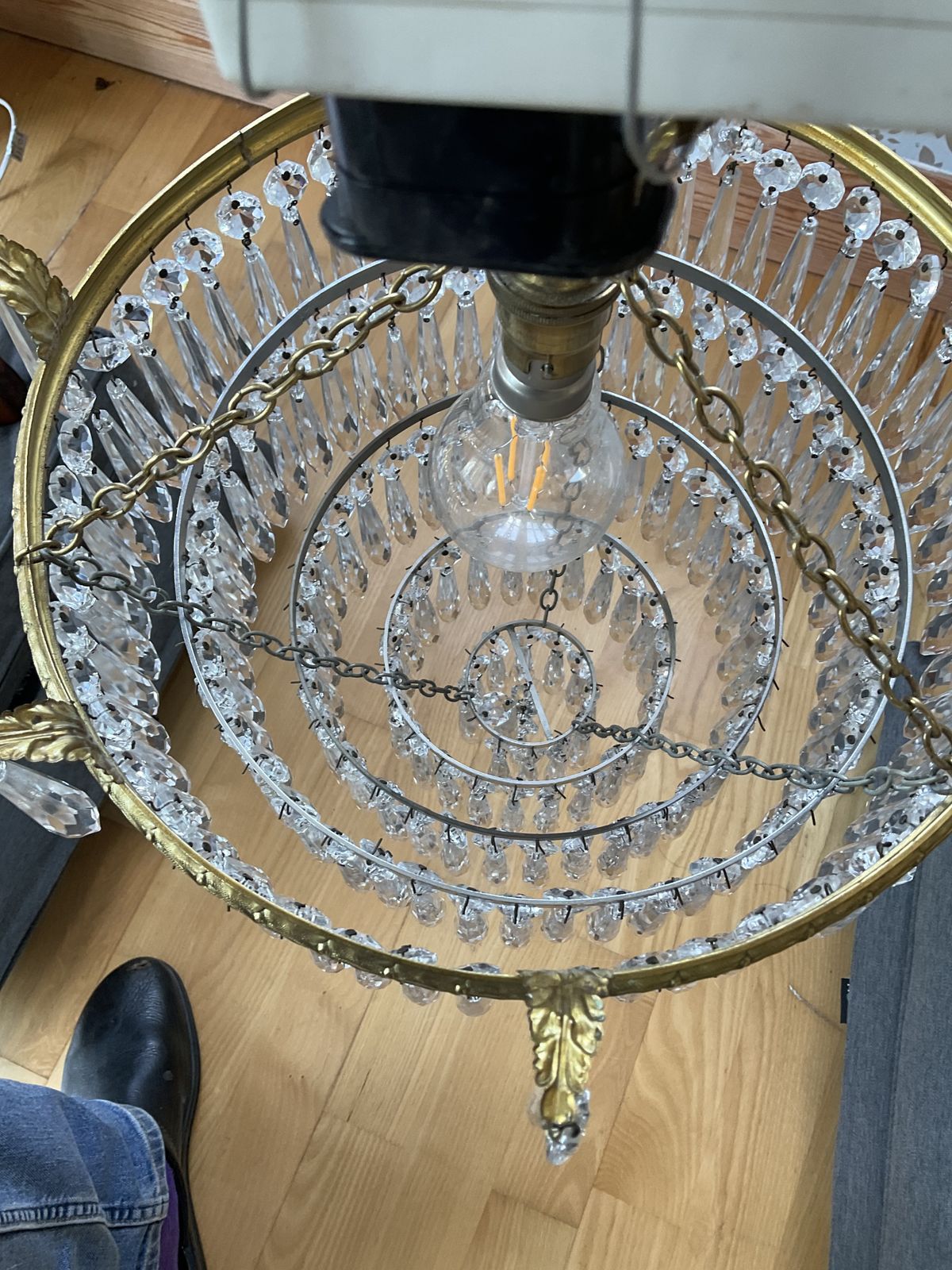 Art Deco Five Tier Crystal Glass Chandelier photo furniture