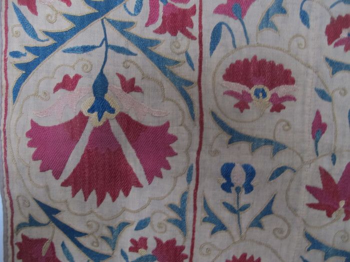 Miniature Silk Embroidered Suzani, Uzbekistan, Circa 1850, 1.38m X 1.08m photo 4800.0