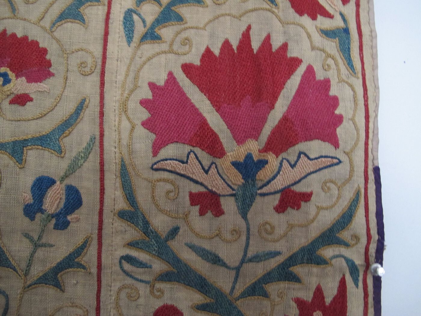 Miniature Silk Embroidered Suzani, Uzbekistan, Circa 1850, 1.38m X 1.08m photo buy