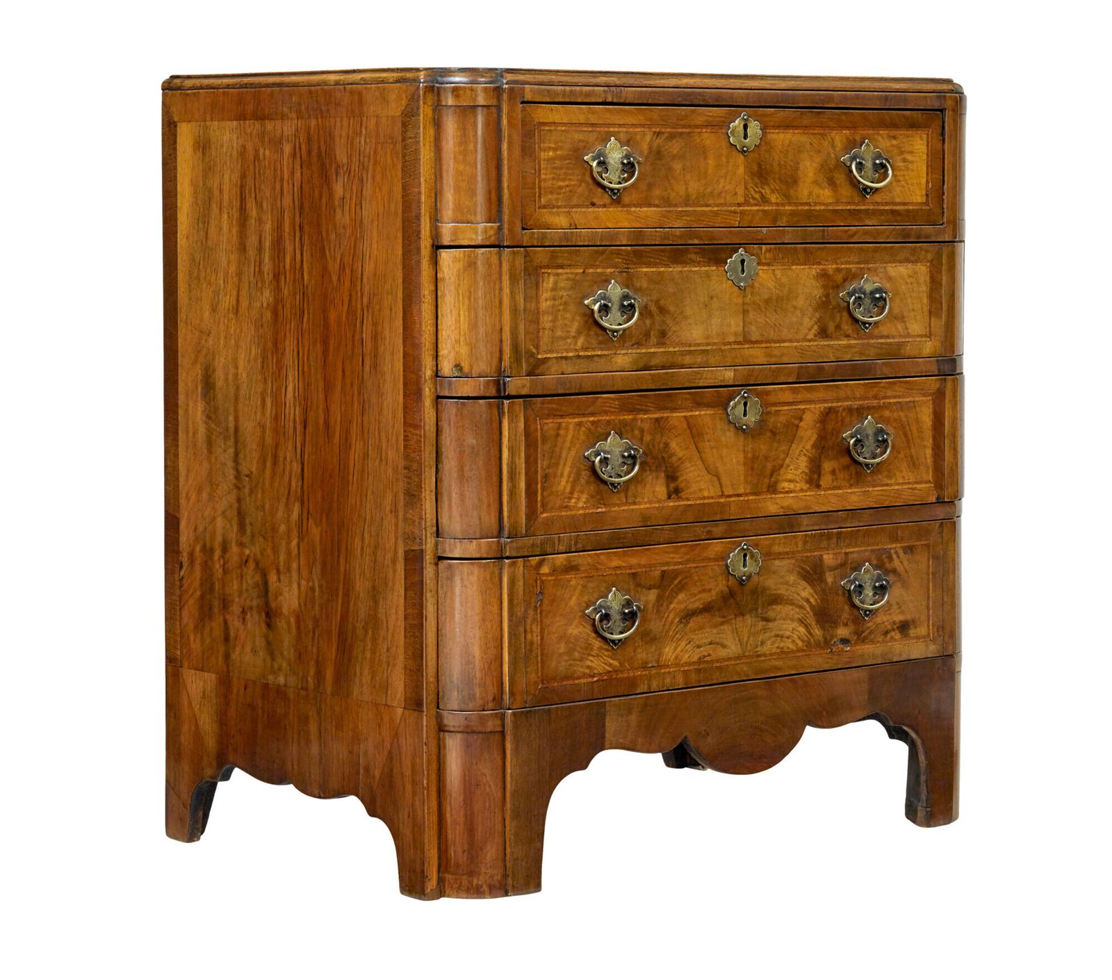 Early 20th Century Walnut Queen Anne Inspired Chest Of Drawers photo furniture