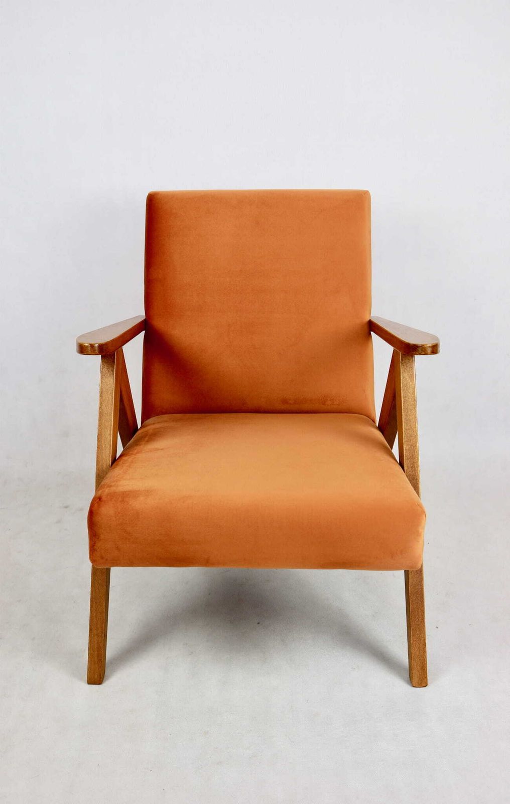 Vintage Armchair Var B 310 Orange Velvet Fabric   2 Pieces Available photo furniture