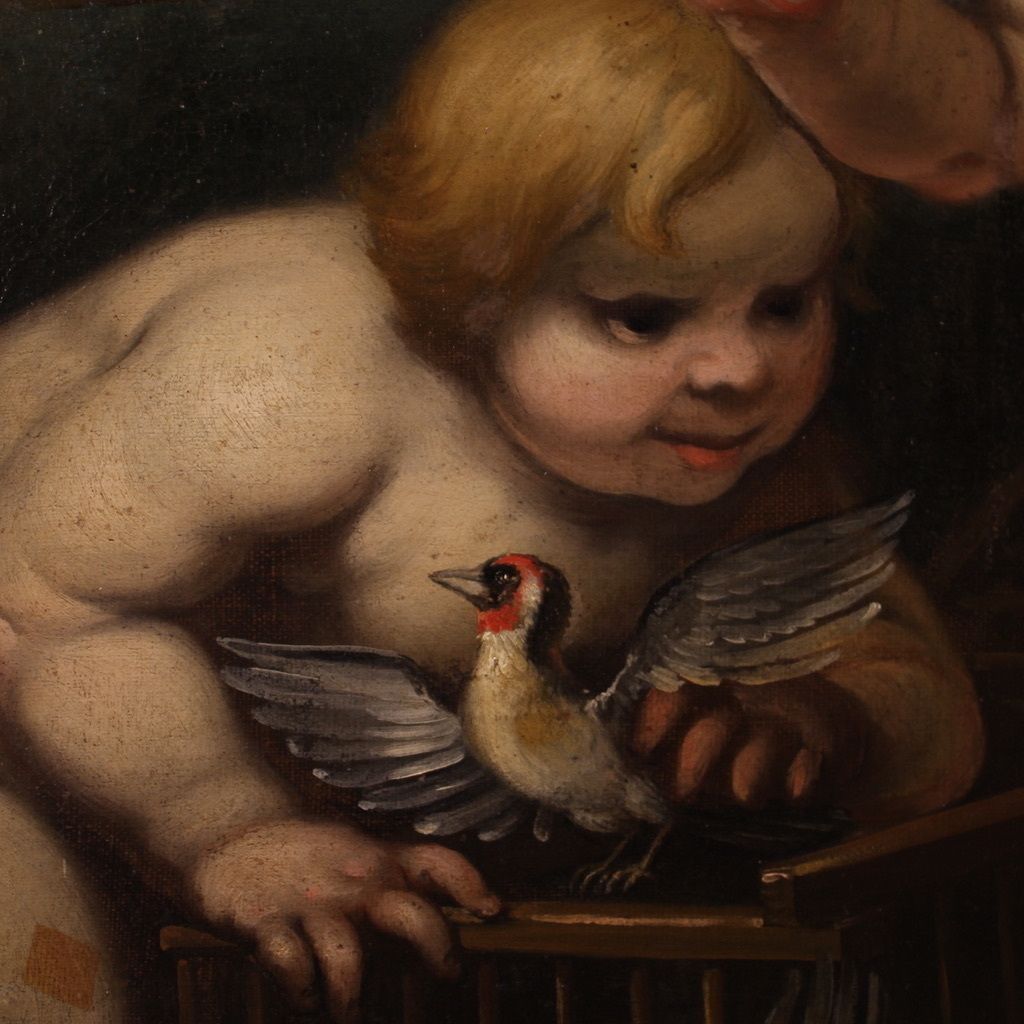 17th Century Rudolphine School Painting, Cherub Games photo 3900.0